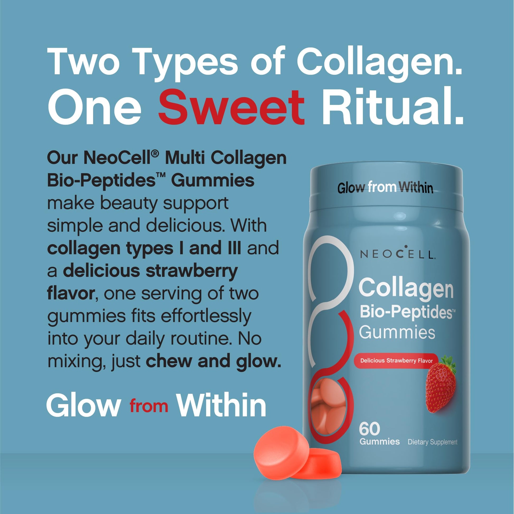 NeoCell Collagen Peptides Gummies | 60 Count | Types I & III | Advanced Formula Supplement | for Women and Men NeoCell buy australia supplements