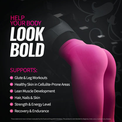 Bold Buns Creatine for Women – Booty Builder Supplement with Collagen & BCAA – Supports Muscle Development, Post-Workout Recovery, Skin Elasticity Bold Buns