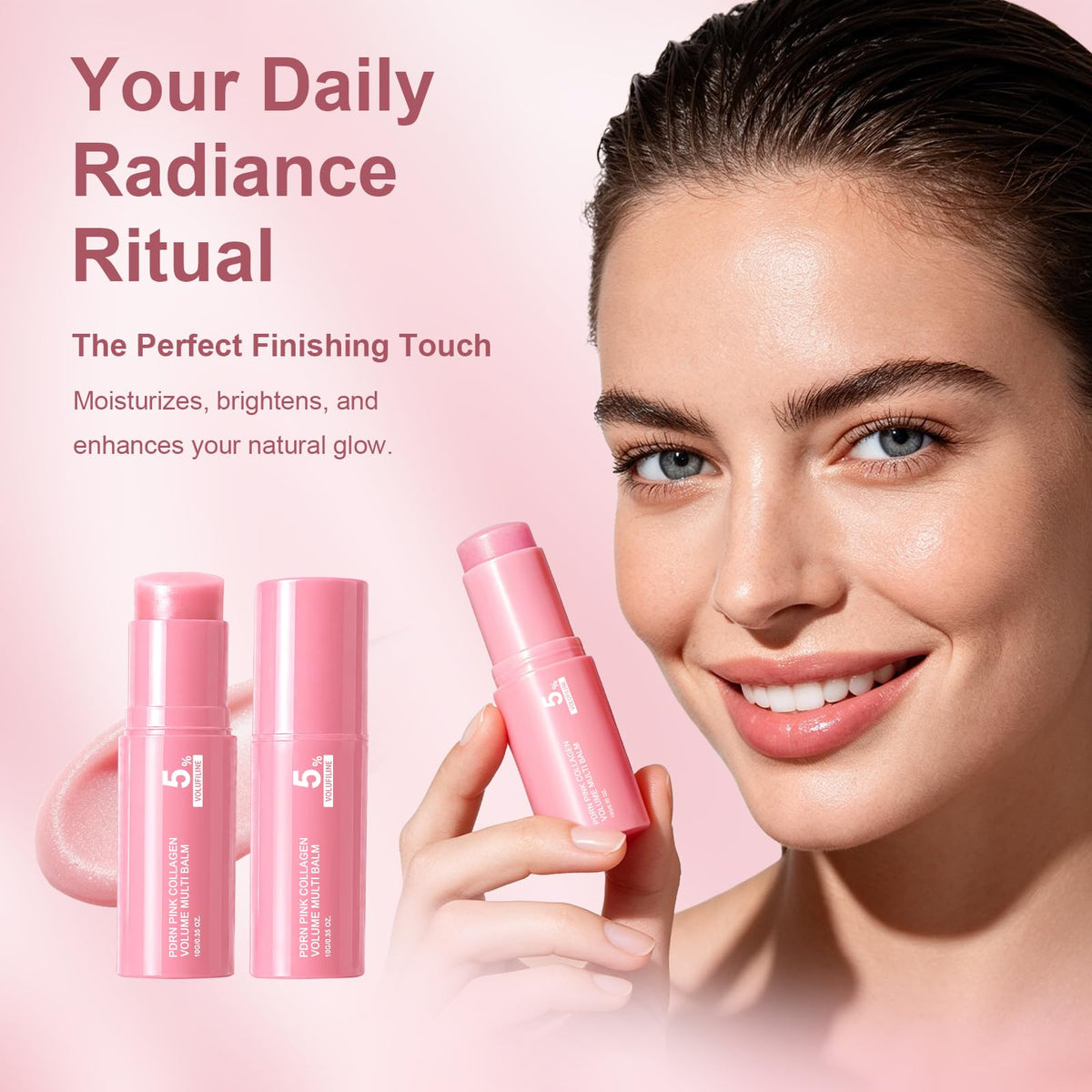 PDRN Pink Collagen Volume Multi Balm, Volufiline Stick 2PCS,Collagen Plump Vult