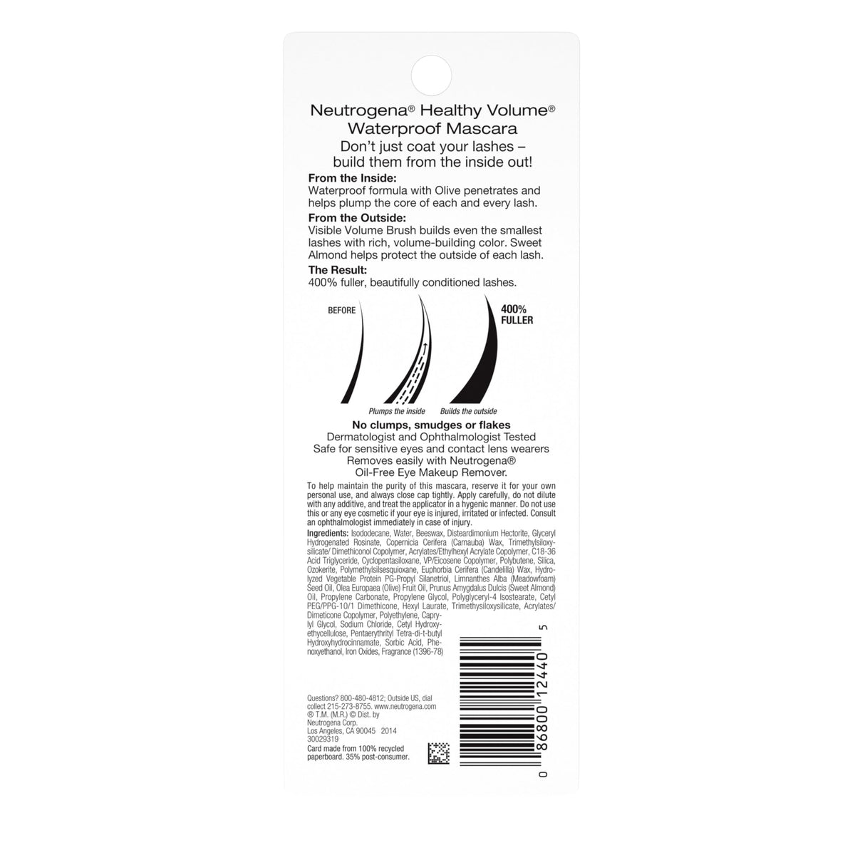 Neutrogena Healthy Volume Waterproof Mascara, Black/Brown 08, 0.21 oz Neutrogena