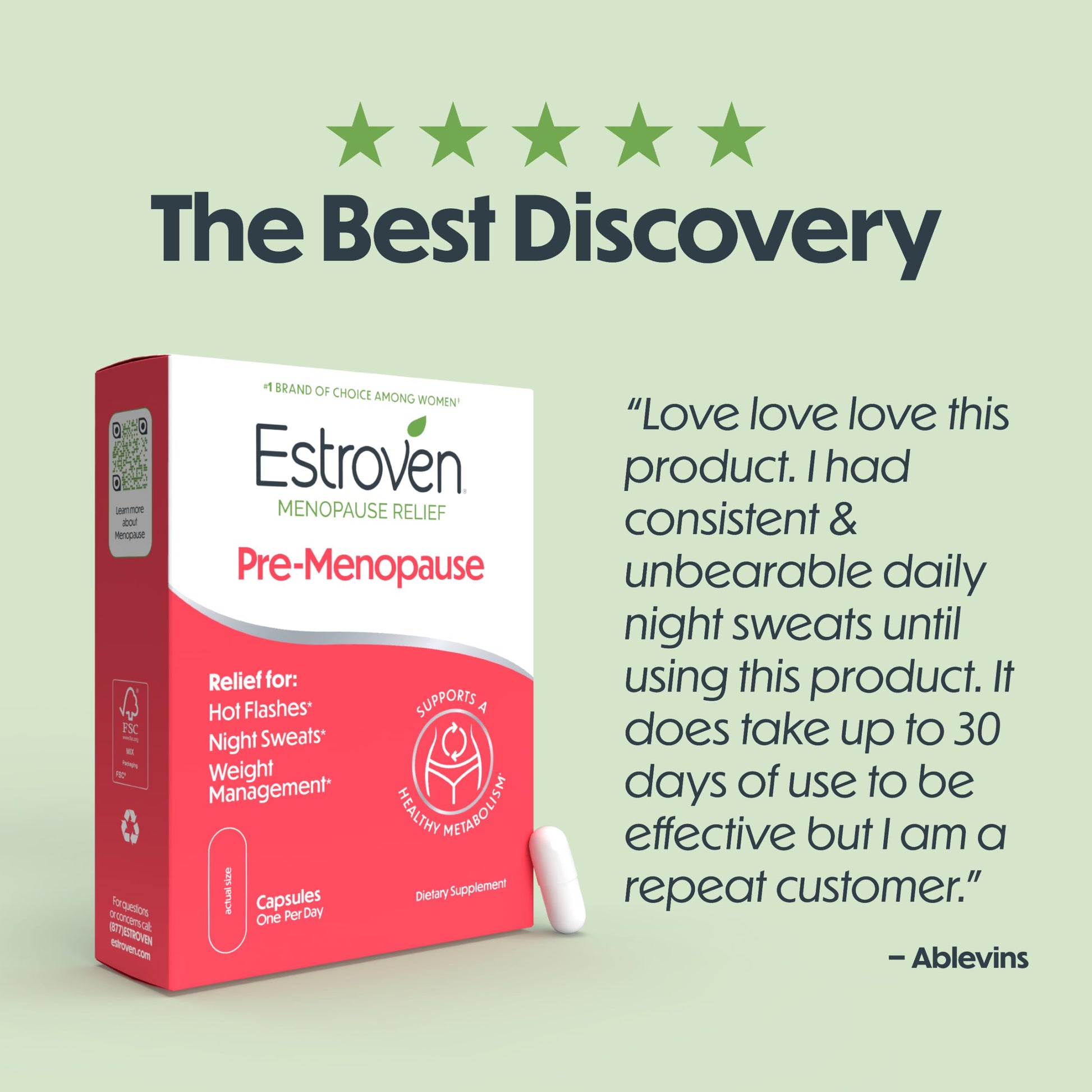 Estroven Pre-Menopause Relief, 30 Ct., Clinically Proven Ingredients, Provides Menopause Relief plus Night Sweats & Hot Flash Relief, Drug-Free or Estrogen Free Estroven buy australia supplements