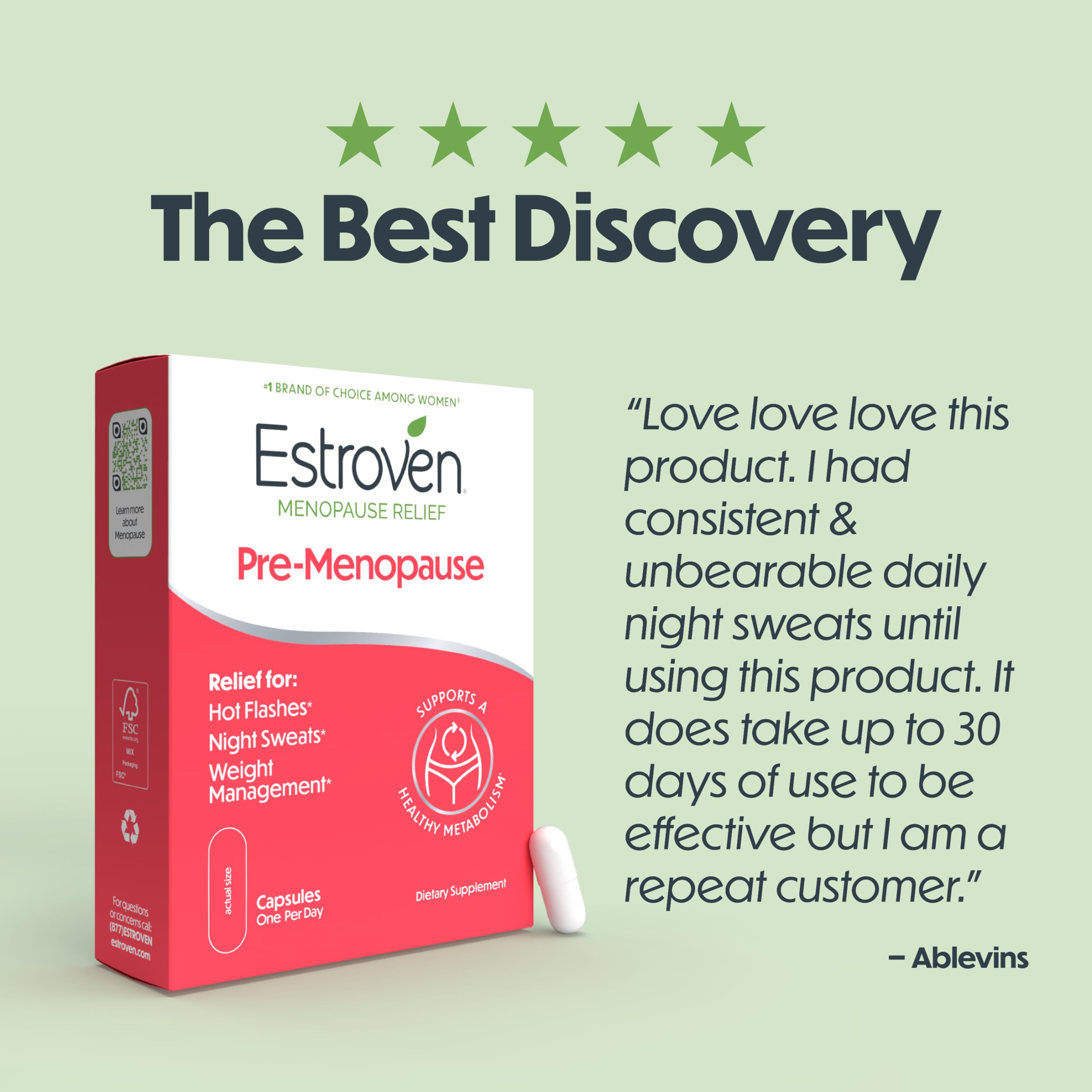 Estroven Pre-Menopause Relief, 30 Ct., Clinically Proven Ingredients, Provides Menopause Relief plus Night Sweats & Hot Flash Relief, Drug-Free or Estrogen Free Estroven buy australia supplements