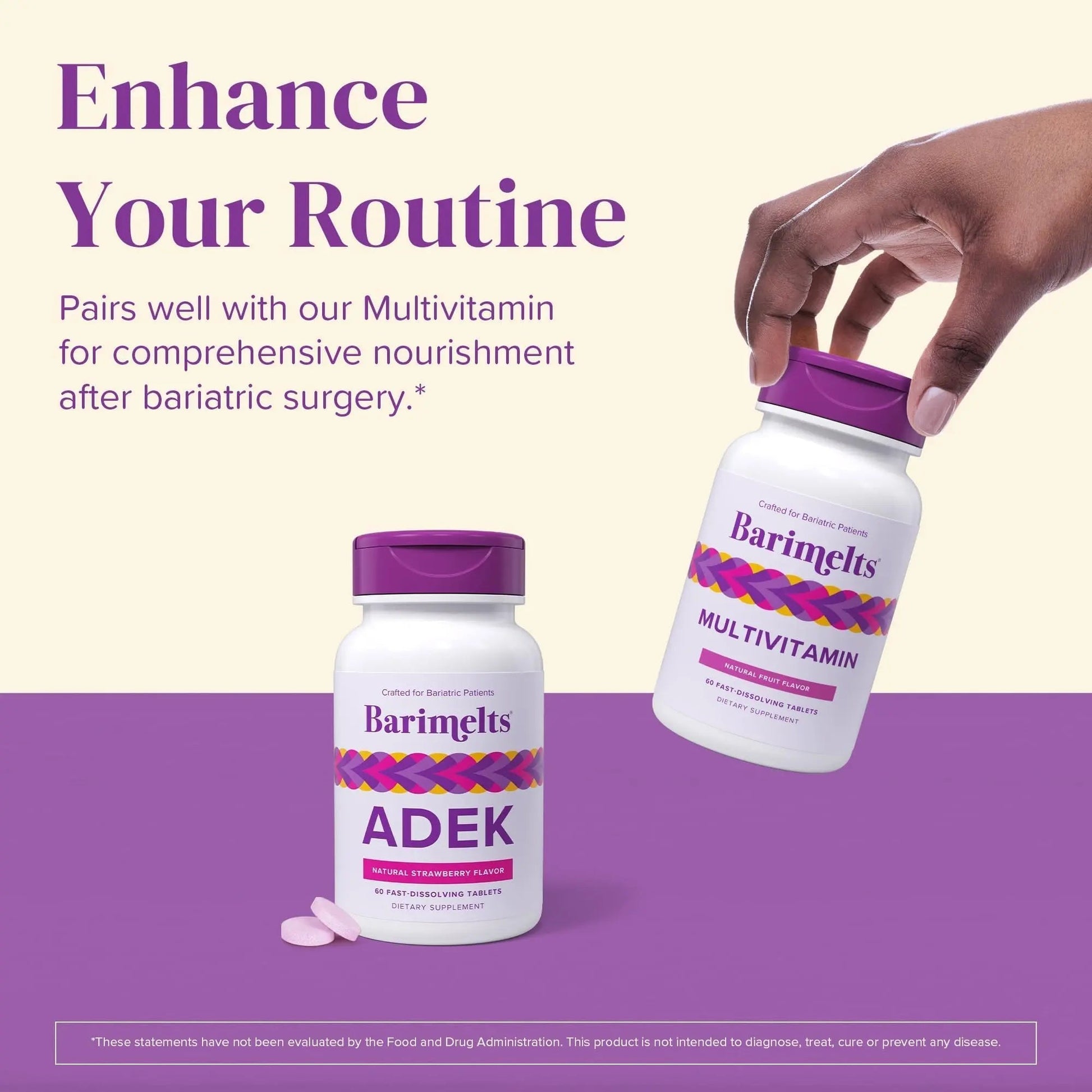 Barimelts ADEK - 60 Fast-Dissolving Tablets (2-Month Supply) - Sugar-Free Bariatric Vitamins for Women Including Vitamin A, Vitamin D, Vitamin E BariMelts buy australia supplements