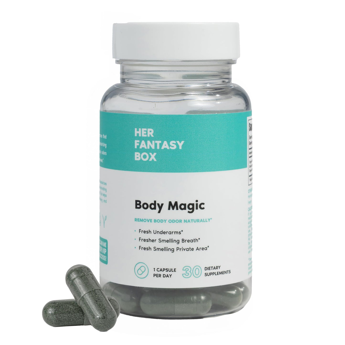 Her Fantasy Box | Body Magic | Chlorophyll Capsules - 30 Vegan Capsules for Detox, Digestion, Gut Health, Skin Support Her Fantasy Box
