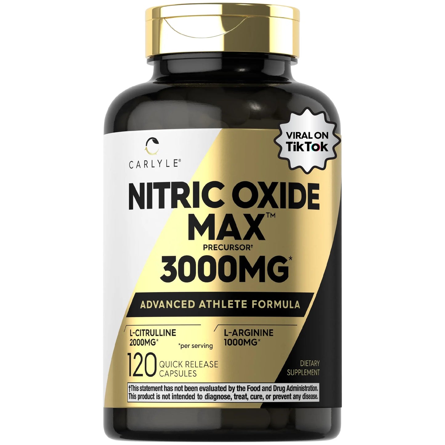 Carlyle Nitric Oxide Supplement 3000mg | 120 Capsules | with L-Arginine & L-Citrulline | for Men & Women | Pre & Post Workout | Non-GMO, Gluten Free Carlyle