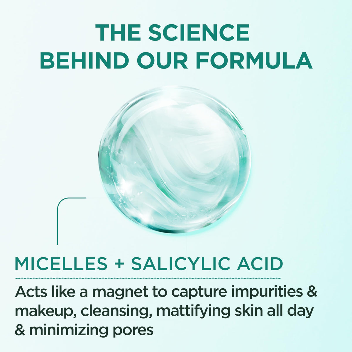 Garnier Micellar Water with Salicylic Acid, All-in-1 Mattifying Facial Cleanser and Makeup Remover for Oily and Acne Prone Skin, 13.5 Fl Oz Garnier