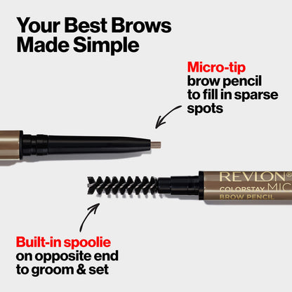 Revlon ColorStay Micro Brow Pencil, 454 Medium Brown, 0.003 oz REVLON