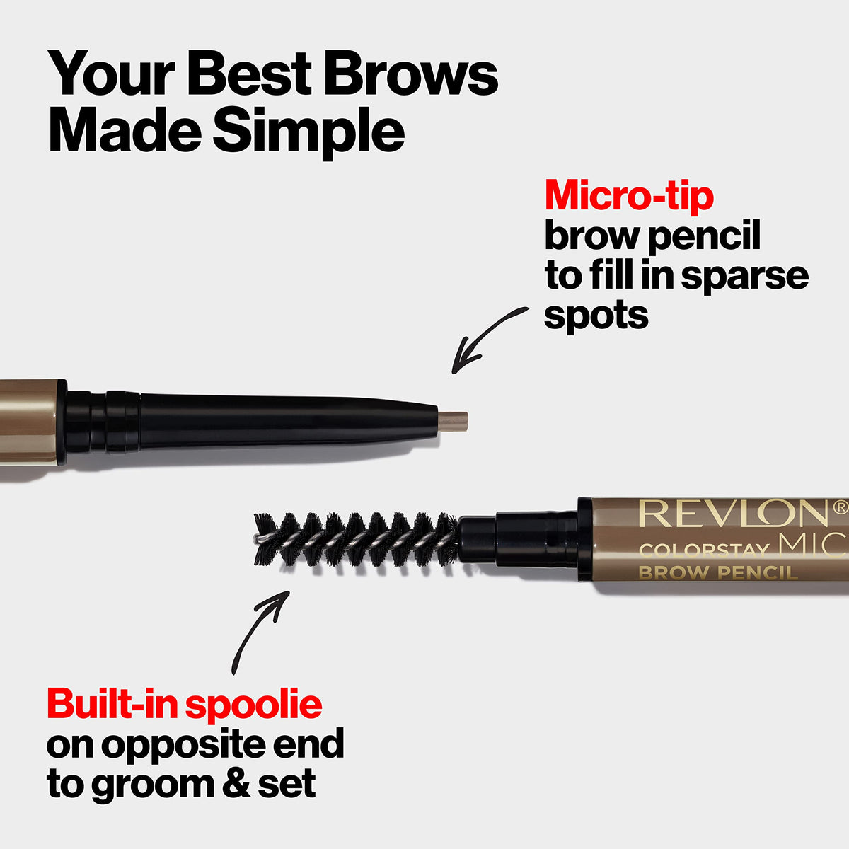 Revlon ColorStay Micro Brow Pencil, 456 Dark Brown, 0.003 oz REVLON