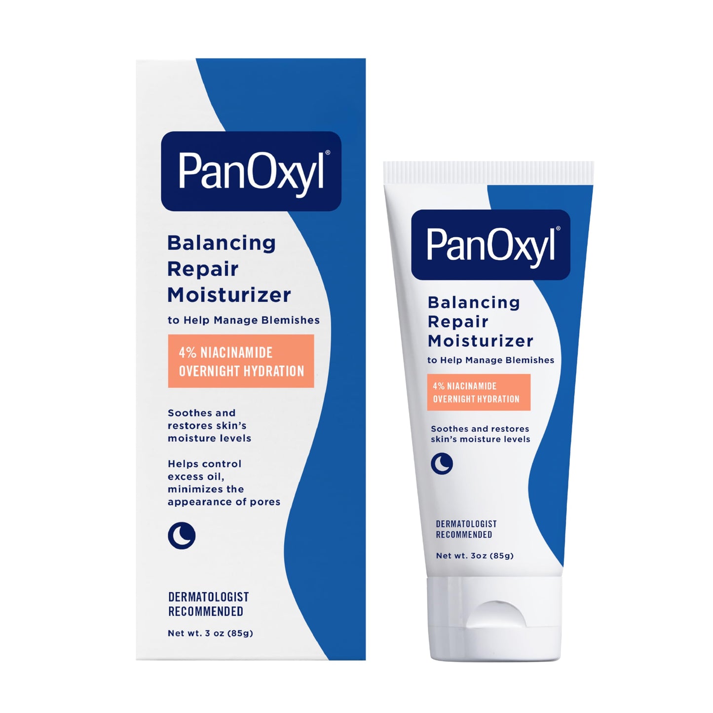 PanOxyl PM Balancing Repair Moisturizer with Niacinamide, Ceramides and Cica, Hydrating Face Moisturizer PanOxyl