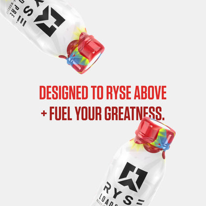 RYSE Loaded Pre Workout Drink - Ring Pop Cherry - Sugar-Free, Ready to Drink Energy Supplement with 325mg Caffeine, Citrulline & Beta Alanine for Focus & Pump - 12 fl oz Bottles (Pack of 12)