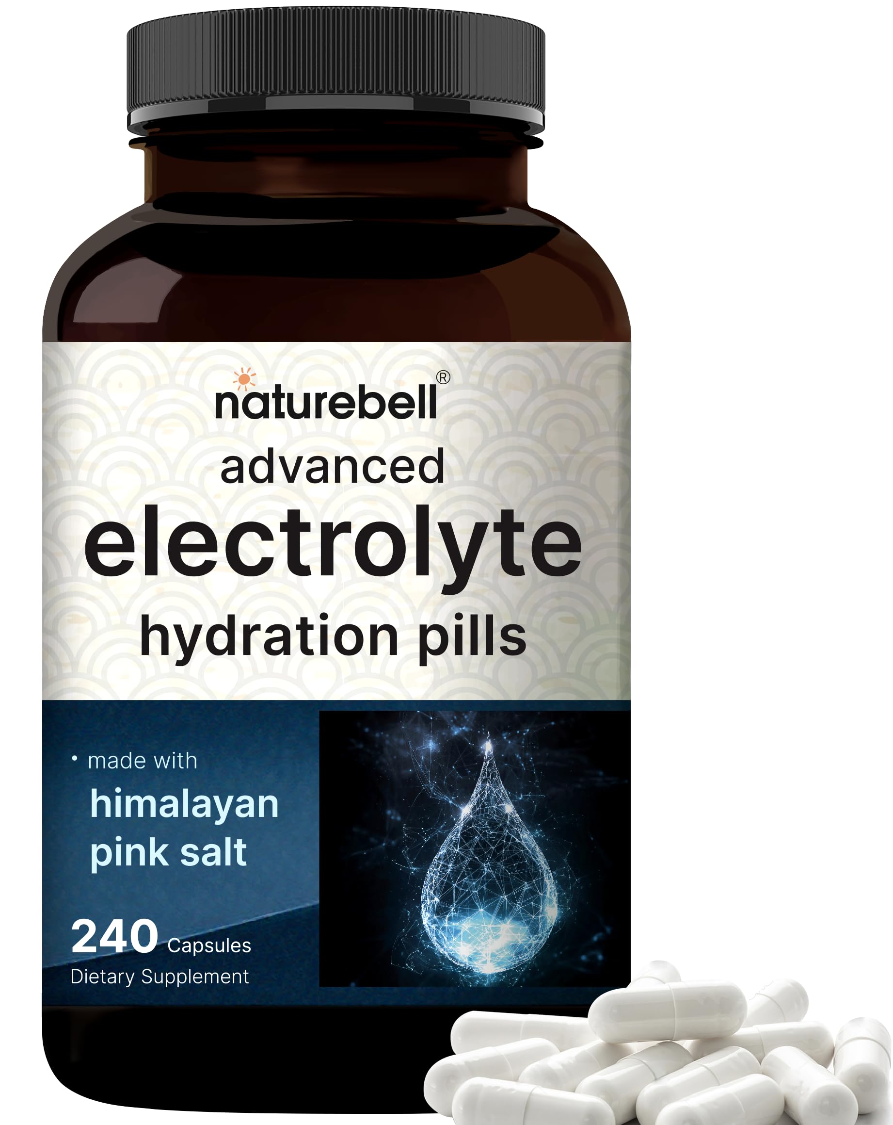 Advanced Electrolyte Pills, 240 Capsules | Salt Pills with Electrolytes for Fasting Hydrating | Made with Himalayan Pink Salt, Sodium, Potassium, Magnesium & More – Keto NatureBell buy australia supplements