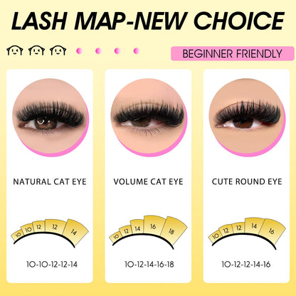 HEYWINK Lash Clusters Kit 60D 80D 100D Thick Cluster Eyelash Extensions 12-18mm Lash Clusters Individual Lash Extensions DIY Clusters Lashes Extension at Home (60D+80D+100D 12-18MM Kit) HEYWINK