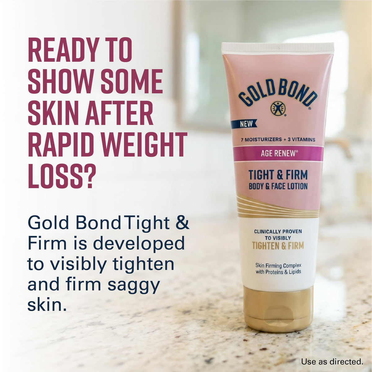 Gold Bond Age Renew Tight & Firm Body & Face Lotion, Aging, Dry Skin Lotion Gold Bond