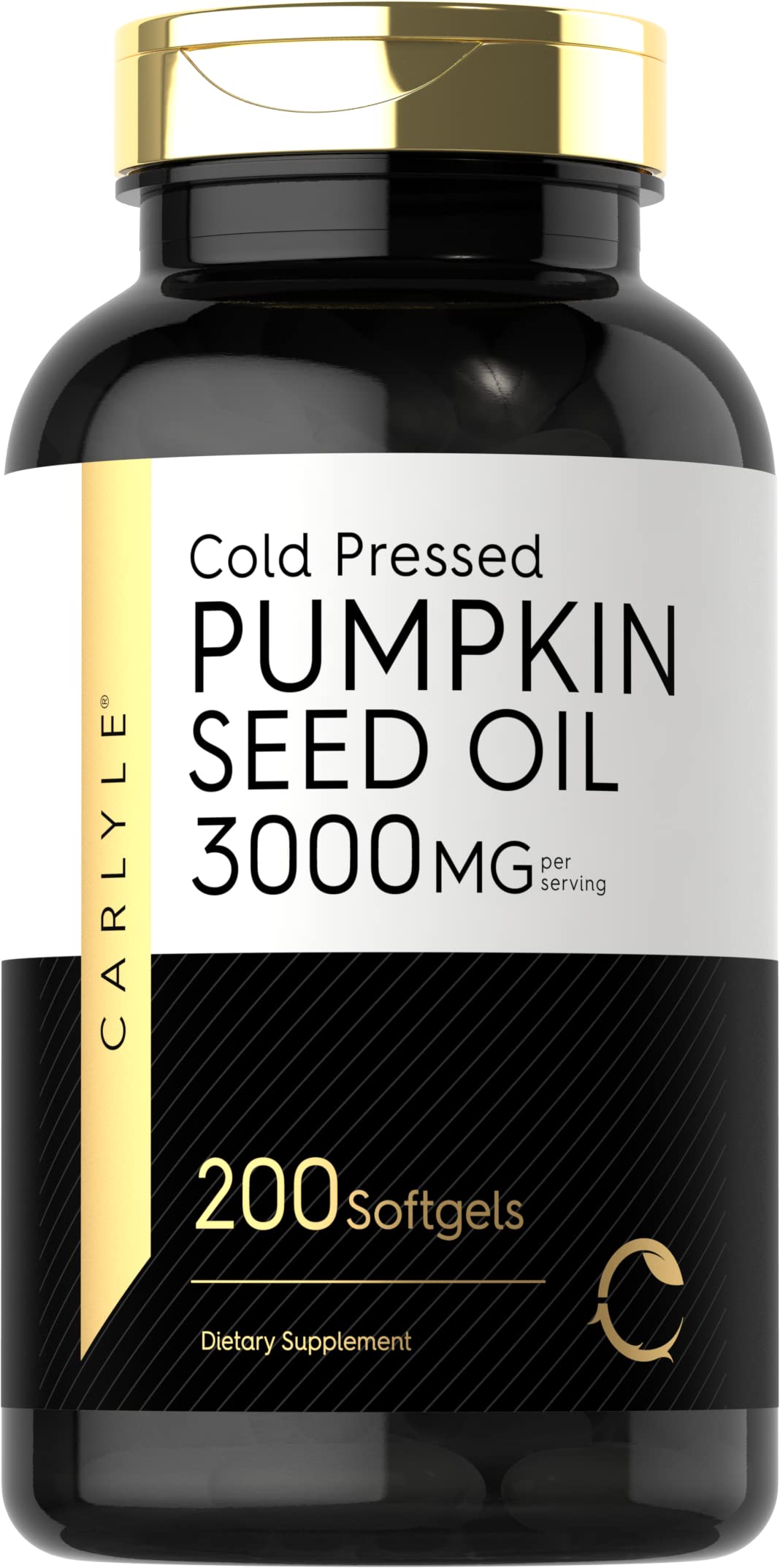 Carlyle Pumpkin Seed Oil Capsules | 3000mg | 200 Softgels | Essential Fatty Acids | Cold Pressed Dietary Supplement | Non-GMO and Gluten Free Formula Carlyle