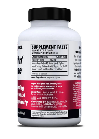 HEALTH DIRECT Sculpt n' Cleanse - Herbal Colon Cleanse for Digestive Health & Regularity - Natural Detox & Gut Flush Supplement - 50 Veggie Capsules HEALTH DIRECT