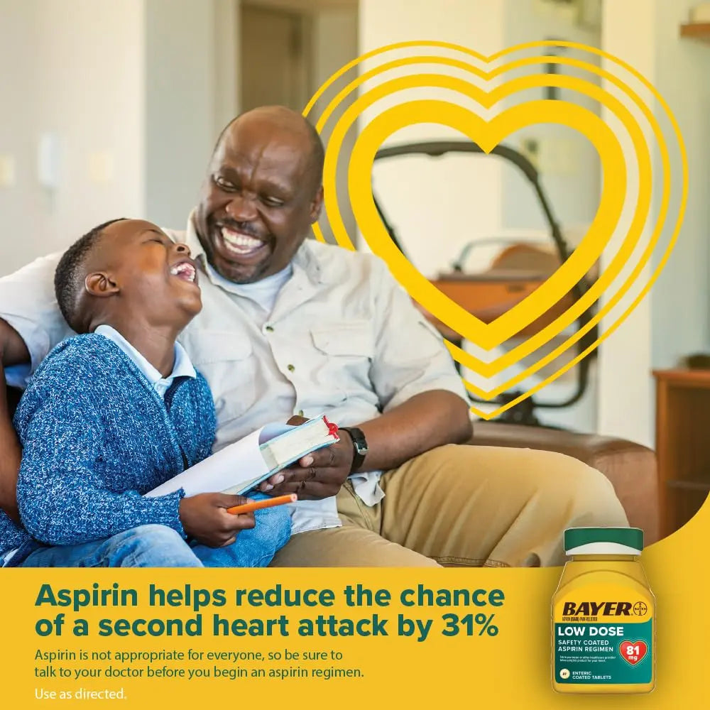 Bayer Aspirin Low Dose 81 mg, Enteric Coated Tablets, Doctor Recommended, Secondary Prevention of Cardiovascular Disease, 300 Safety Coated Tablets (Packaging may vary) Bayer buy australia supplements