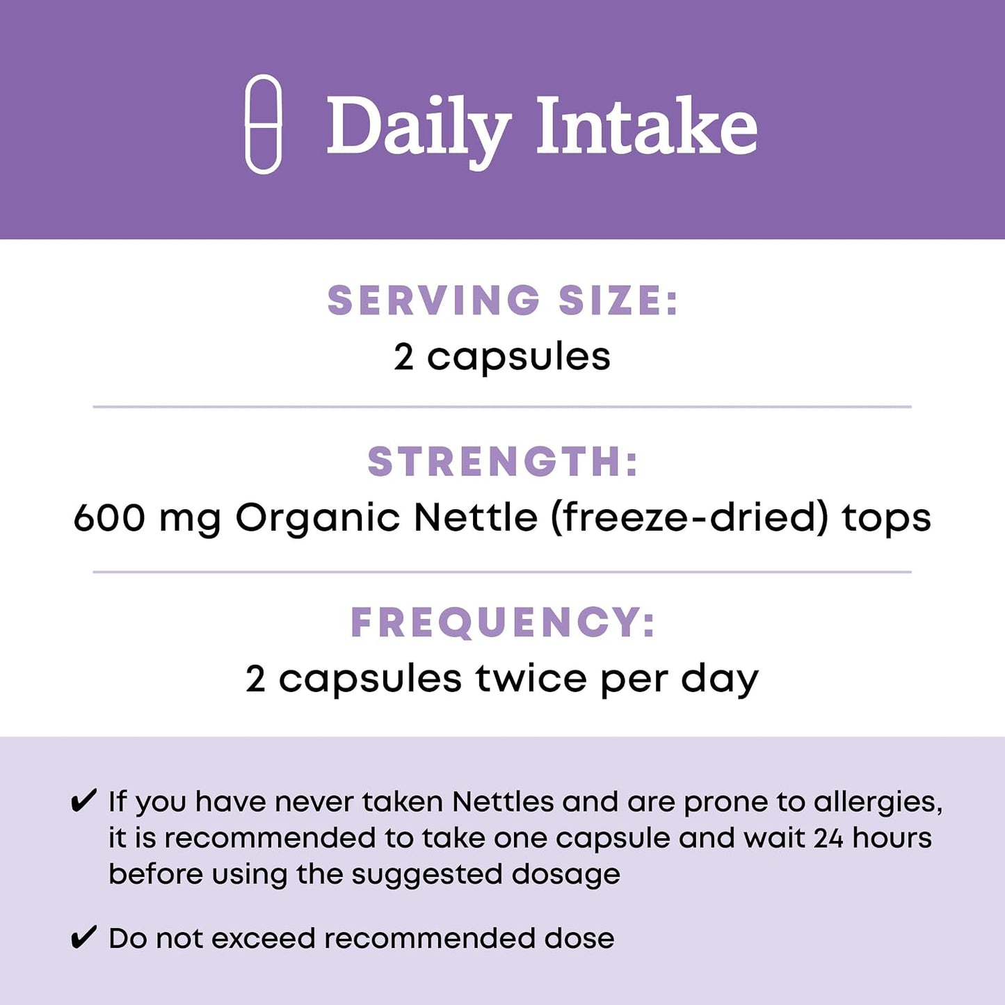 Oregon's Wild Harvest Certified Organic Nettle Capsules with Stinging Hairs, Allergy Supplement, 600 mg, 90 Capsules, Color value Gsupps Australia