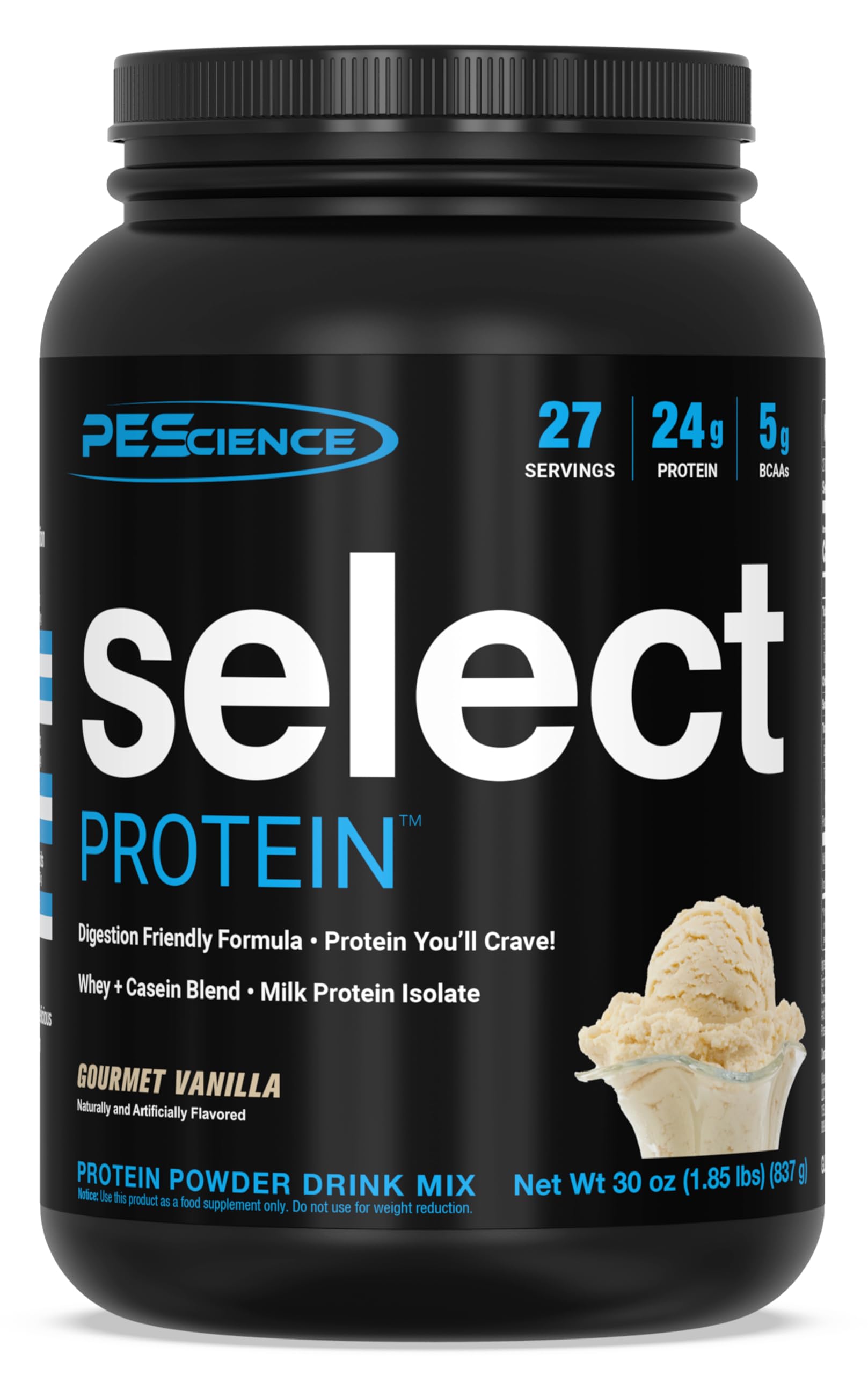 PEScience Select Protein Powder, Whey and Casein Blend, Lean Protein Powder for Women and Men, Low Calorie, Low Carb, Keto Friendly, Gluten Free, Gourmet Vanilla - 27 Servings PEScience buy australia supplements