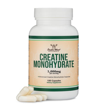 Creatine Monohydrate Capsules - 1g per Serving, 120 Count - No Fillers, Vegan Safe, Non-GMO, Gluten Free by Double Wood Double Wood Supplements buy australia supplements