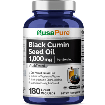 NusaPure Black Seed Oil 1,000 mg per Serving 180 Softgel Capsules (Non-GMO, Vegetarian & Vegan) Cold-Pressed Virgin Nigella Sativa. Hexane Free NusaPure buy australia supplements