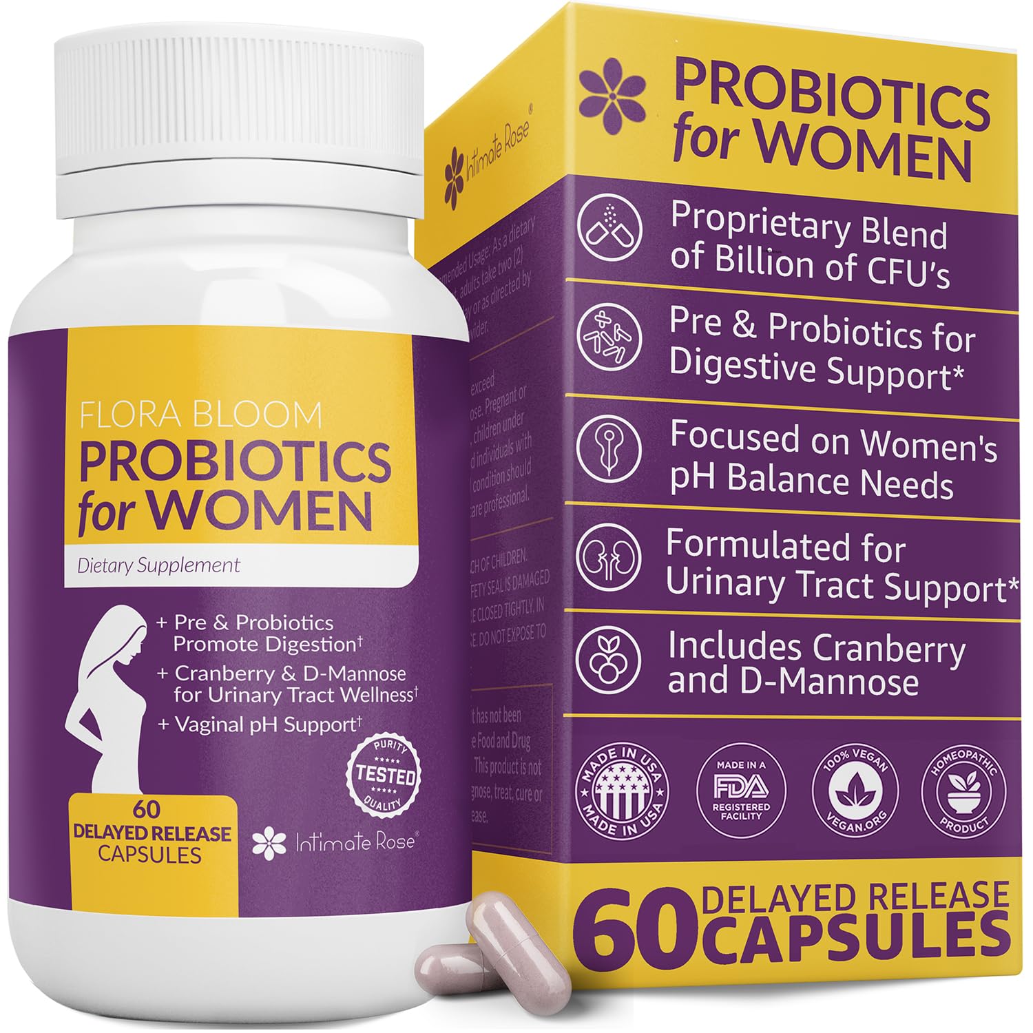 Complete Vaginal Probiotics for Women - w/Added Cranberry, D-mannose to Promote Intimate Rose buy australia supplements