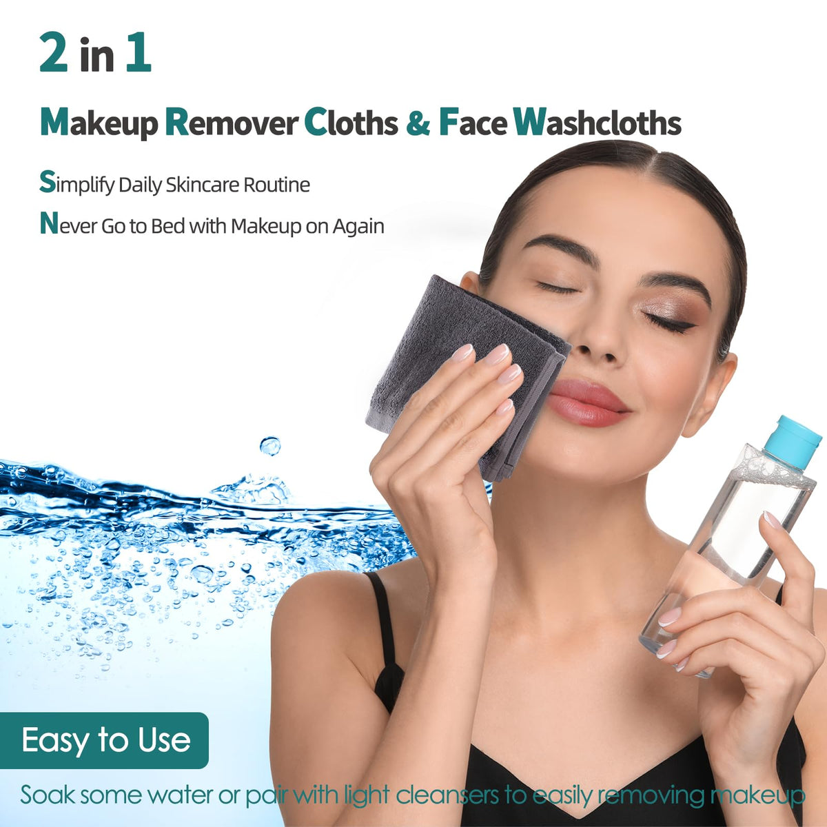 Wash Cloths 6 Pack,Super Soft Face Towel for Sensitive Skin,10''x10'',Grey JEFFSUN
