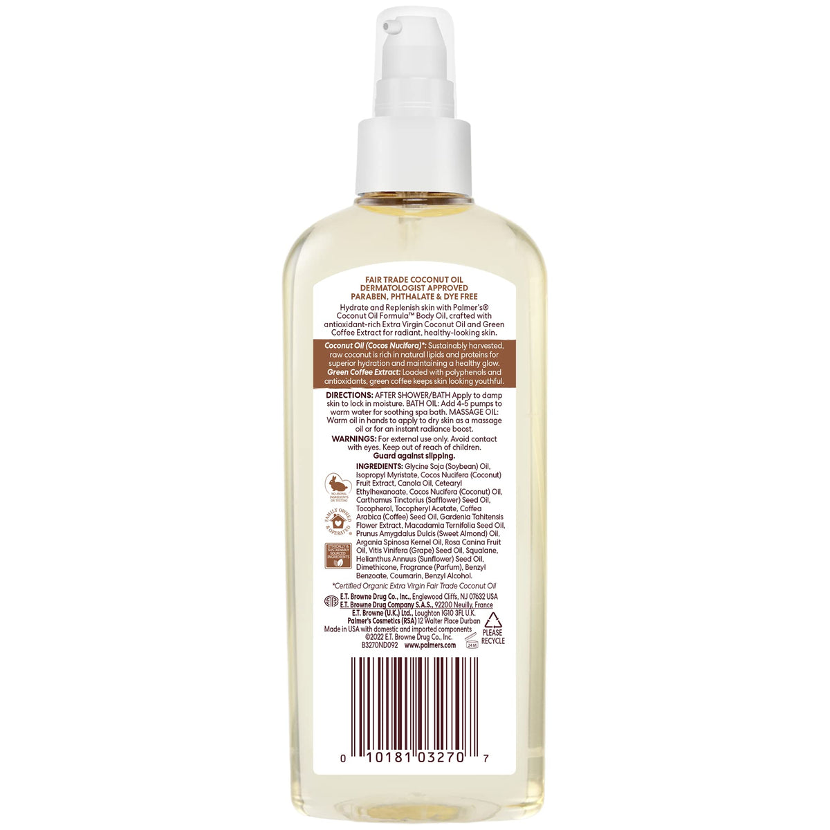 Palmer's Coconut Body Oil Moisturizer Spray for Dry Skin (5.1 Oz) Palmer's