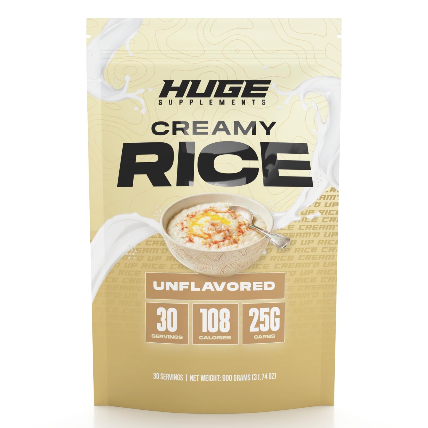 Huge Creamy Rice, Maple Brown Sugar, Rice Cereal (Cream of Rice Style), Quick & Easy Preparation, Fast-Digesting Carbohydrates, Sugar-Free, Creamy Texture, Pre & Post Workout Fuel, 30 Servings