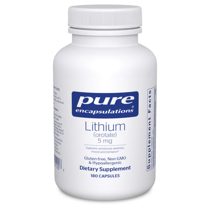Pure Encapsulations Lithium Orotate 5 mg - Brain Support Supplement - with N-Acetyl-L-Cysteine (NAC) for Memory & Brain Behavior* Pure Encapsulations