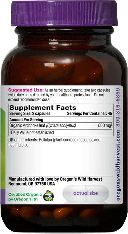 Oregon's Wild Harvest Artichoke Organic Herbal Supplement, 90 Count Gsupps Australia