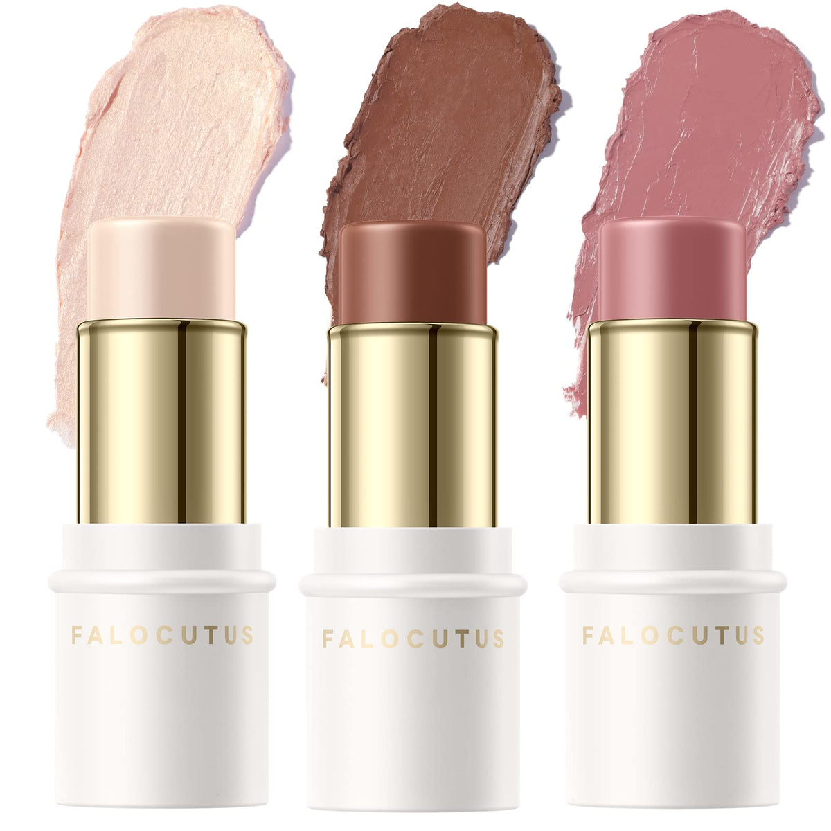 3 Pcs NEUTRAL Contour Stick Set,Professional Makeup Kit for All Skin Falocutus