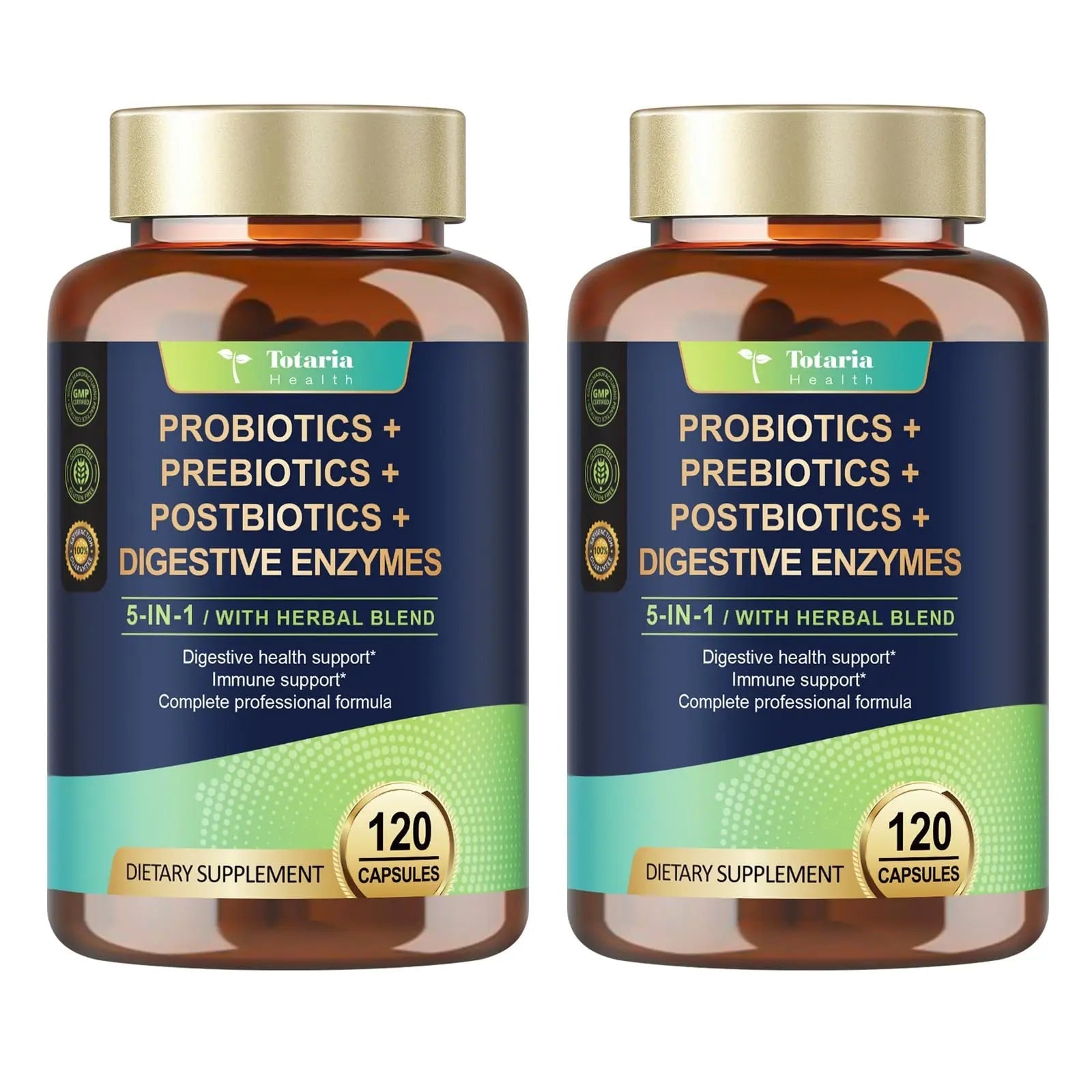 Totaria (2 Packs) 5-in-1 Probiotic Prebiotic & Postbiotic for Women Men, 60 Billion CFU 24 Strains w/Digestive Enzymes, Slippery Elm, Daily Complete Gut Health, Digestive & Immune Support Totaria buy australia supplements