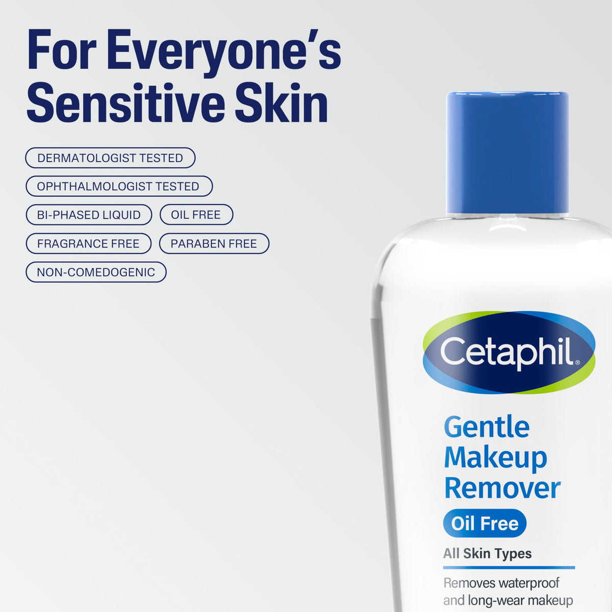 Cetaphil Gentle Waterproof Makeup Remover, Sensitive Skin, 6oz Cetaphil