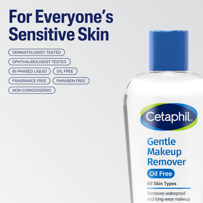 Cetaphil Gentle Waterproof Makeup Remover, Sensitive Skin, 6oz Cetaphil