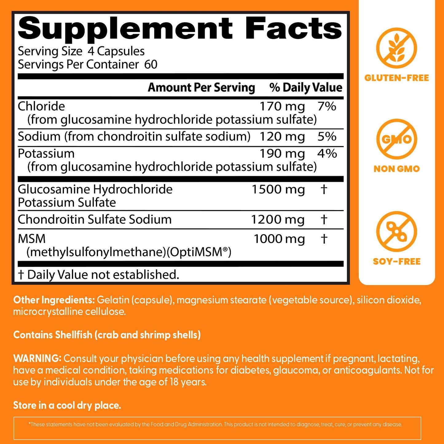 Doctor's BEST Glucosamine Chondroitin MSM - Joint Health Support Supplement for Women & Men, Nutritional Support for Joint Strength, Hair, Skin, & Nails Doctor's BEST