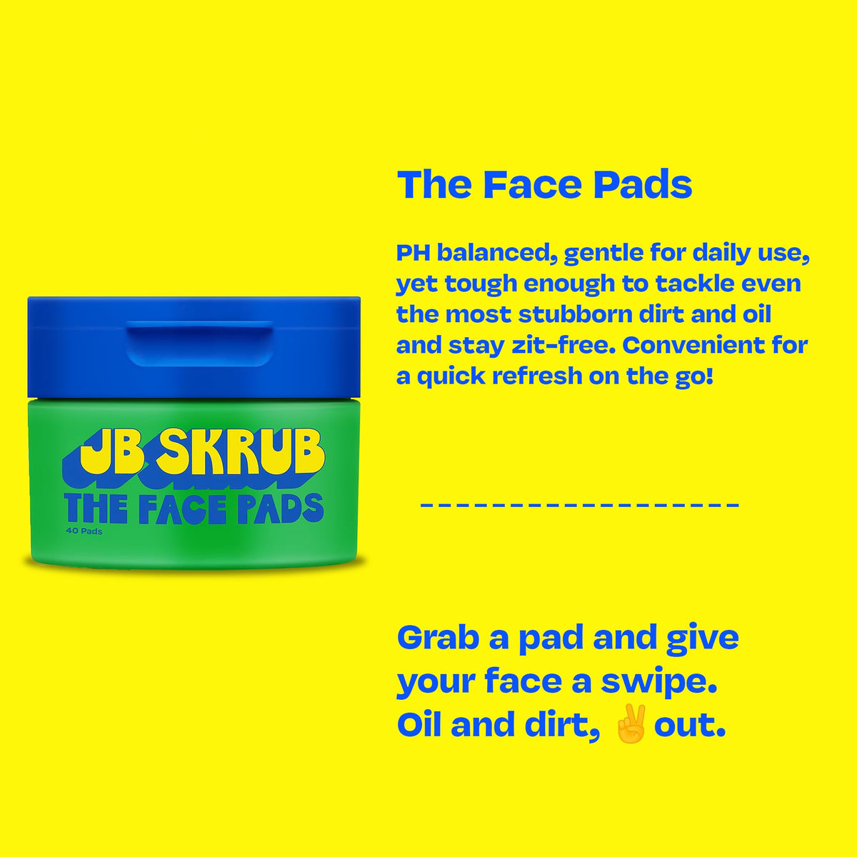 Acne Face Wipes for Teen Boys, 40 Cleansing Pads with Niacinamide JB SKRUB