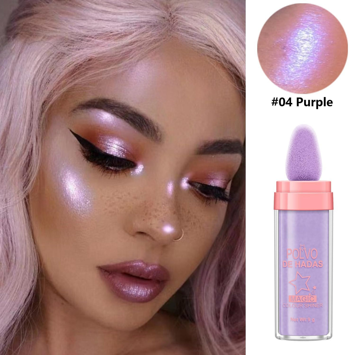 URQT 4 Color Polvo De Hadas Fairy Dust Highlight Patting - Full Body Contouring and Clavicle Pearlescent Patting Powder for Face and Eye, Christmas Sparkling Body Glitter (4 Pack) URQT