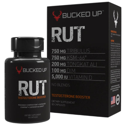 Bucked Up RUT - Testo Booster - Best All-Natural Test Formula for Men - Energy, Endurance, Strength, and Stamina Booster - Muscle Composition Aid - Male Supplements (90 Capsules/Pills) TyeinGo