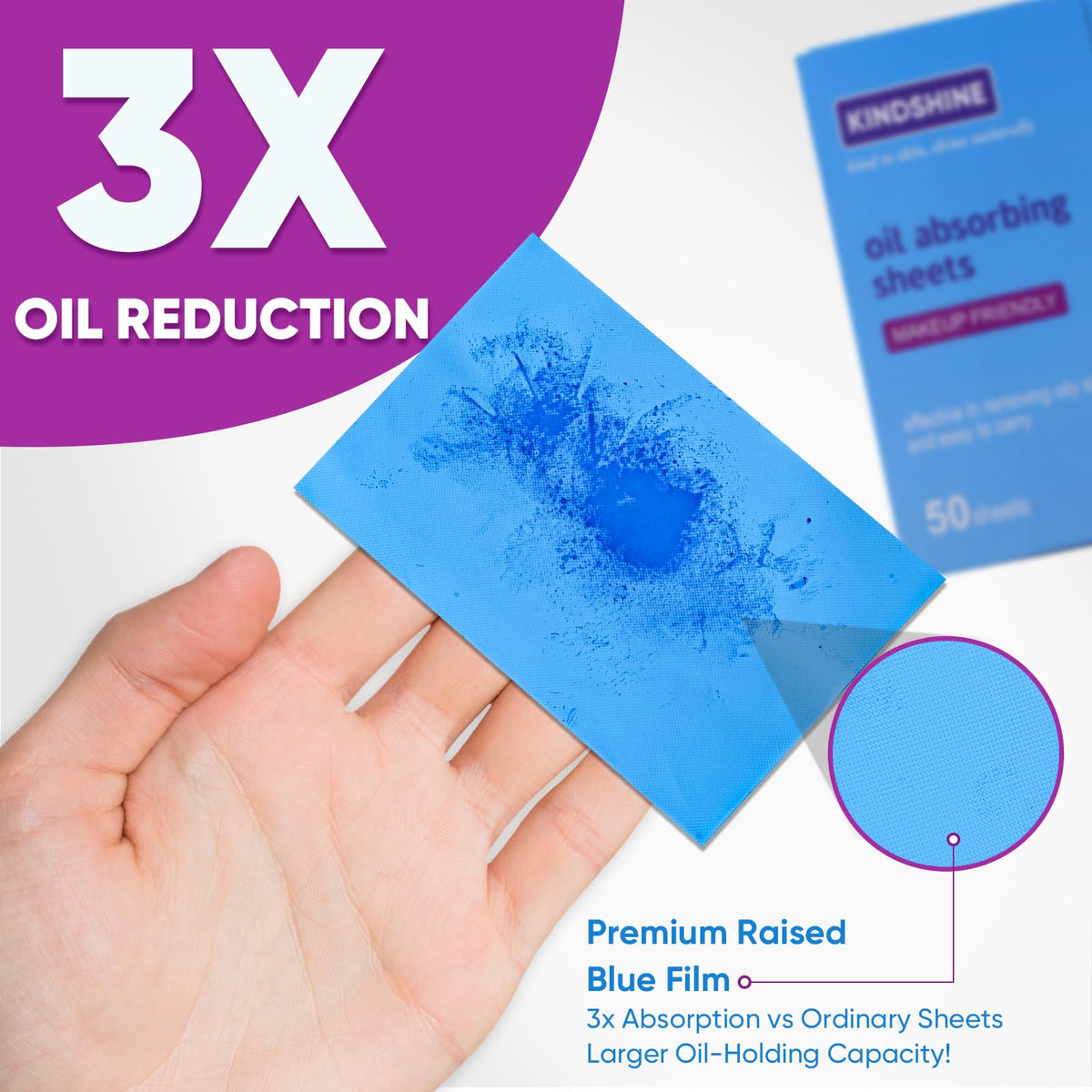 KINESHINE 100Pcs High-Performance Oil Absorbing Sheets for Face kindshine