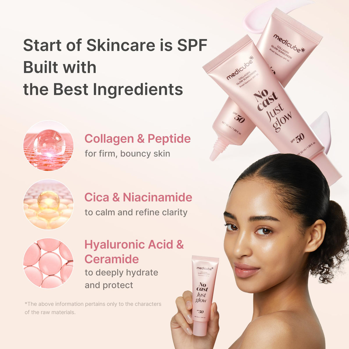 medicube Sunscreen No Cast Just Glow Collagen, SPF 50 medicube