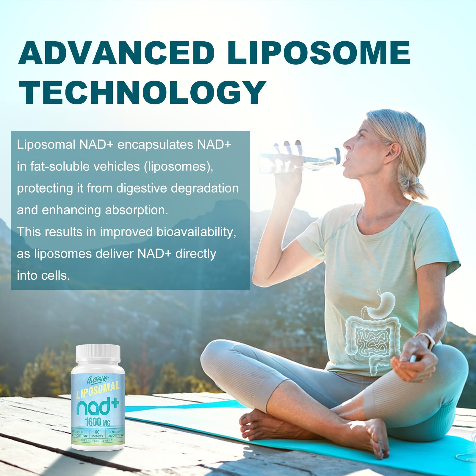 GIORANA 1600 MG Liposomal NAD+ Supplement, NAD+ Boosting Supplement, Superior Absorption, Vitamin B3 for Aging Defense, Longevity, Energy, Repair, Non-GMO, 60 Softgels GIORANA buy australia supplements