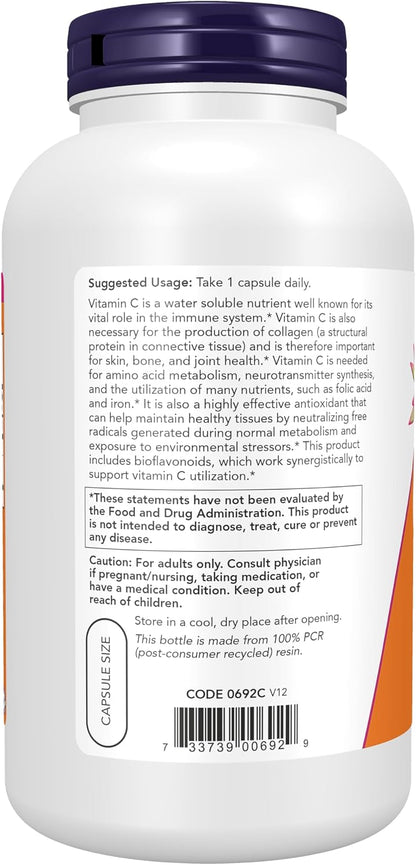 NOW Foods Supplements, Vitamin C-1,000 with 100 mg of Bioflavonoids, Antioxidant Protection*, 250 Veg Capsules Gsupps Australia