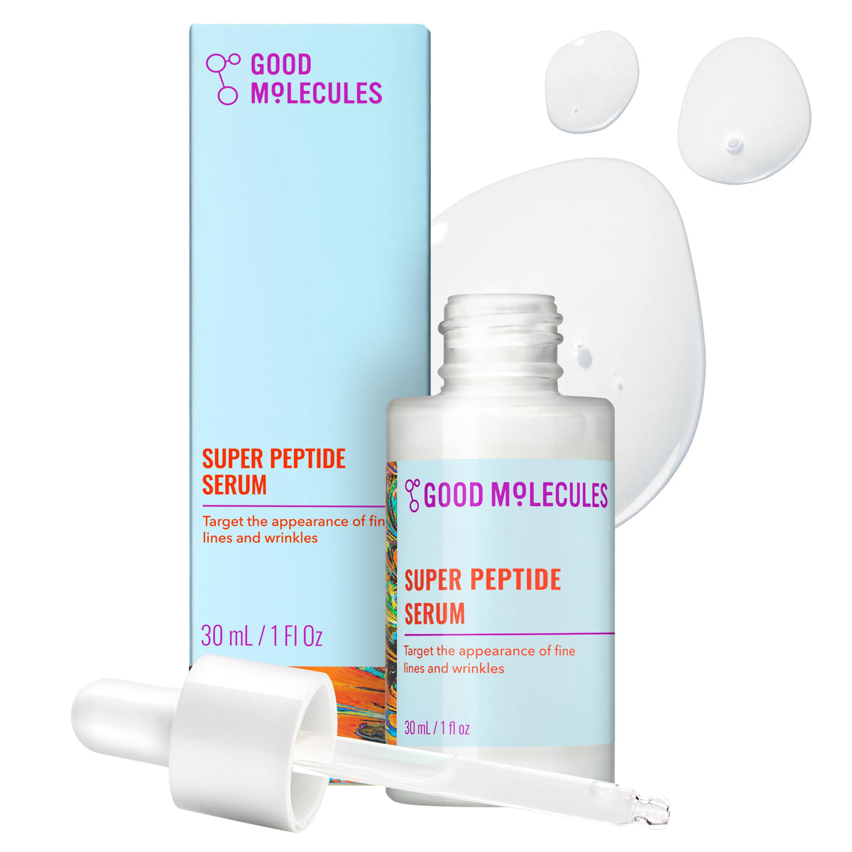 Good Molecules Super Peptide Serum - Anti-aging Facial Serum with Peptides and Copper Tripeptides to Plump and Firm - Water-Based Skincare for Face Good Molecules