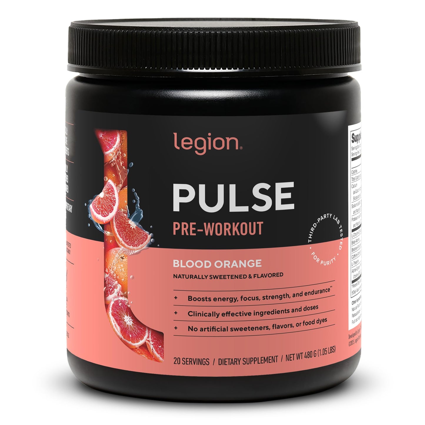 LEGION Pulse Pre Workout Supplement - All Natural Nitric Oxide Preworkout Drink to Boost Energy, Creatine Free, Naturally Sweetened, Beta Alanine, Citrulline, Alpha GPC (Fruit Punch)