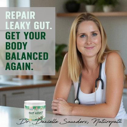 Leaky Gut Support Powder | L-Glutamine Gut Lining Digestive Drink Mix | Gluten-Free Doctor Crafted Botanical Formula | Gut Assist by Dr. Danielle Doctor Danielle