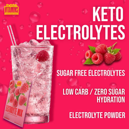 Dr. Price’s Electrolytes Hydration Powder Packets – Raspberry, 30 Packs | Sugar Free Electrolyte Drink Mix, 72+ Trace Minerals, Manganese | Keto Electrolytes, Dr. Price's Vitamins
