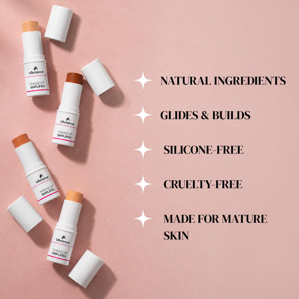 Vibriance Complexion Sticks, Foundation for Mature Skin - Natural Beige Vibriance