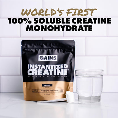 Gains in Bulk Instantized Creatine Monohydrate for Men & Women, Soluble Creatine Powder, Supports Muscle Building, Strength and Performance GAINS IN BULK GAINSINBULK.COM
