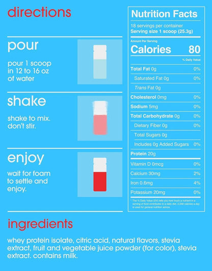 GRAMMS Clear Protein Powder Packets 20G Protein Sample Packets Variety Flavors for Women & Men | Lactose Free, Grass-Fed Whey Isolate, Gluten Free, Zero Sugar, Gut Friendly, Non-Bloating(9 Pack) GRAMMS