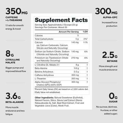 LEGION Pulse Pre Workout Supplement - All Natural Nitric Oxide Preworkout Drink to Boost Energy, Creatine Free, Naturally Sweetened, Beta Alanine, Citrulline, Alpha GPC (Fruit Punch)